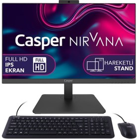 Resim CASPER Nirvana A60.5700-DV00X-V RYZEN 7-5700U 32GB RAM 500GB NVMe SSD GEN4 Freedos All In One 