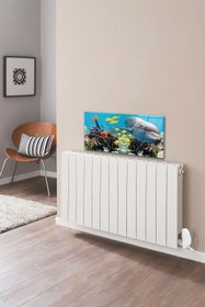 Resim Decorita Petek Üstü Cam | Yunuslu Akvaryum | 40cm X 80cm 