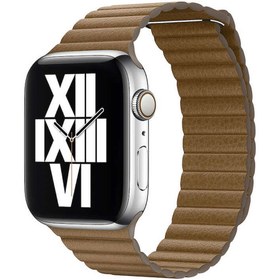Resim Apple Watch Ultra 49mm Uyumlu Kordon Suni Deri Bakla Tasarımlı KRD-09 Kayış Kahverengi 