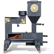 Resim Etinova M001 Desenli Model Odun ve Pelet Yakan Mini Pelet Soba 