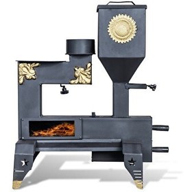 Resim Etinova M001 Desenli Model Odun ve Pelet Yakan Mini Pelet Soba 