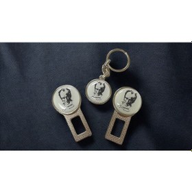 Resim Atatürk Potreli Ikaz Ses Susturucu Metal Toka 2 Adet Anahtarlık 1 