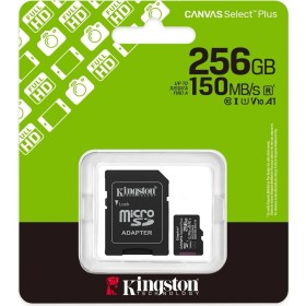 Resim Binbir Göz Bilgisayar Kıngston Canvas Select Plus 256GB Mıcro Sdhc CLASS10 150MB/S Hafıza Kartı SDCS3/256GB 
