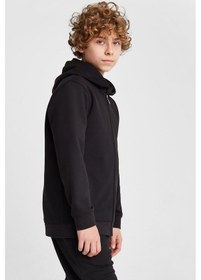 Resim Lescon Çocuk Fermuarlı Kapüşonlu Sweatshirt 25s-3263-25n Siyah 