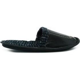 Resim Pnr Terlik Erkek Ev Terliği-Misafir Terliği- Deri Görünümlü Siyah 