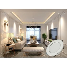 Resim ŞANLED 5W 3 Renkli(Beyaz,Günışığı,Amber)Beyaz Krom Kasa Led Spot Lamba- 4 ADETTİR 