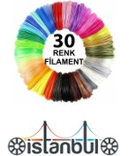 Resim İSTANBUL FİLAMENT PLA 3D Kalem Yazıcı için 30 Renk (30x5 metre) 150 Metre PLA Filament 