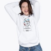 Resim Esprili Kolomb Tasarımlı Kapşonlu Kadın Sweatshirt 
