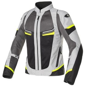 Resim Clover Airjet-5 Korumalı Yazlık Kadın Motosiklet Montu Gri Sarı 