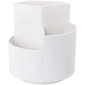 Resim Ganzhoushop Döner Kalemlik Çok Amaçlı 3 Bölmeli Yuva Döner Kalemlik Kırtasiye Kalem Düzenleyici Ofis Ev Beyazbeyaz 