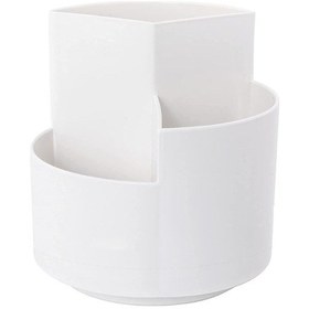 Resim Ganzhoushop Döner Kalemlik Çok Amaçlı 3 Bölmeli Yuva Döner Kalemlik Kırtasiye Kalem Düzenleyici Ofis Ev Beyazbeyaz 