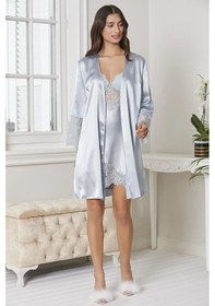 Resim Pierre Cardin 6015 Kadın Dantelli Saten 6'lı Set-mist Mist 