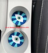 Resim AKBAŞ DESİGN Punch Nakışı 2li Araba Bardak Altlığı / Car Coaster 