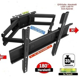 Resim Dizayn Truva 32'' - 42'' - 82 - 106 Ekran Çift Kollu Hareketli Tv Askı Aparatı Su Terazili 