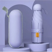 Resim Elmpaly Mor Ipeksi Taşınabilir Compact Güneş Şemsiyesi Upf 50+ Hafif Alüminyum 