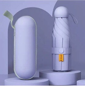 Resim Elmpaly Mor Ipeksi Taşınabilir Compact Güneş Şemsiyesi Upf 50+ Hafif Alüminyum 