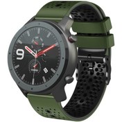 Resim Sones Amazfit Gtr 47mm 22mm Delikli İki Renkli Silikon Saat Kordonu 