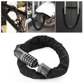 Resim Motosikletler / Bisiklet Zincir Kilidi 5 Haneli Şifre Hırsızlığa Karşı Şifre Kilidi, Uzunluk: 0.9m 