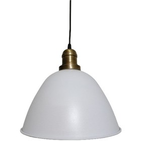 Resim Riolight Retro Beyaz Içi Gold Tekli Metal Sarkıt Çap:28 Cm 