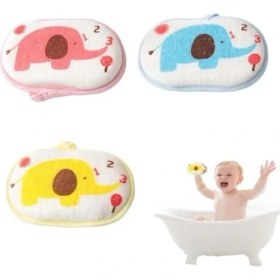 Resim Bebek Banyo Sünger Seti, 3 Adet Bebek Banyo Süngeri, Saf Pamuk ile Yumuşak Bebek Duş Süngeri, Hassas Ciltler Için Karikatür Hayvan Bebek Banyo Süngeri 