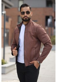 Resim Basic Baharlık Süet Ceket - Sade Ve Şık Stil Kahverengi Süet 