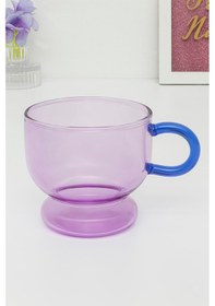 Resim Glass In Love Renkli Kulplu Cam Bardak - Pembe 