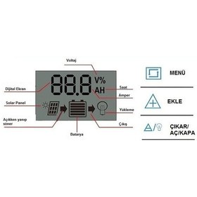 Resim Myrobotech Solar Güneş Paneli Akü Şarj Kontrol Cihazı 20A 
