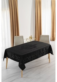 Resim Jumbo Jakar Siyah Sıvı Geçirmez Kumaş Pano 8-10kişilik Masaörtüsü Siyah 