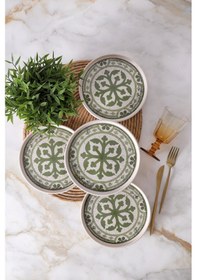 Resim Keramika Timeless Green Stackable Pasta Tabağı 21 Cm 4 Adet 21974 Krem 