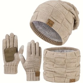 Resim 3 Parça Erkekler İçin Peluş Kış Takımı, Süper Kahraman Temalı, Hafif Kulaklıklı Bere, Esnek Eldivenli, Fermuarlı Boyunluk, Elde Yıkama - Çok Amaçlı Kar Aksesuarları 