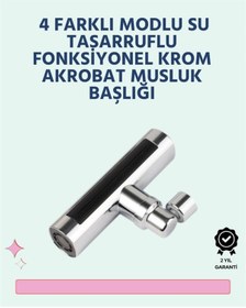 Resim shopwave Krom Kaplamalı Çok Fonksiyonlu Musluk Başlığı | Paslanmaz Malzeme 
