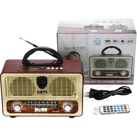 Resim SFL Product Taşınabilir Nostaljik Radyo Bluetooth/fm/usb/sd Retro Radyo M111bt SFLBT111 