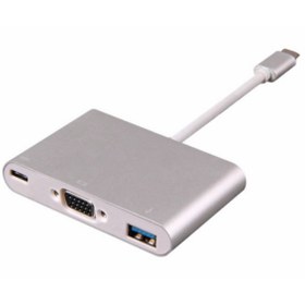 Resim Type-C To 3 In 1 Vga Usb 3.0 Dönüştürücü Çevirici Adaptör Hub 