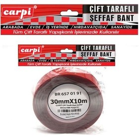 Resim Çift Taraflı Bant 30 Mm X 10 Mt Şeffaf Silikonlu 