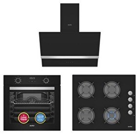 Resim Simfer 10 Fonksiyon Airfryer Siyah Dijital 3'lü Ankastre Set (8215 - 3500 - 8738) 