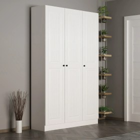 Resim Minar Kale 210 cm 3 Kapaklı 1b Raf Portmanto Beyaz Mebran Ilkbahar Beyaz 