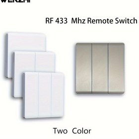 Resim Kompakt Tasarım] Wenzhi 1/2/3 Grup Akıllı Kablosuz Anahtar, RF 433 MHz Duvar Paneli Uzaktan Kumanda, Beyaz/Gri, 110V/220V, Ev Aydınlatma Kontrolü için, 6 Cihaza Kadar, 20-30 Metre Menzil 