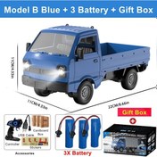 Resim Uzaktan Kumanda Rc Araba Simülasyon Drift Tırmanma Kamyon Led Işık Kargo Yük Model B Blue 3b Box Mavi 