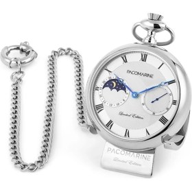 Resim Pacomarine Pm.pockhet.s1 Pacomarine Nostaljik Zincirli Orjinal Kutusunda Köstekli Cep Saati Özel Tasarım 