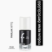 Resim Flormar Full Color Ekstra Yoğun Pigmentli Oje FC32 Victory Of Black 