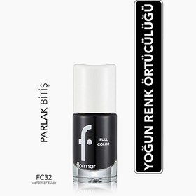 Resim Flormar Full Color Ekstra Yoğun Pigmentli Oje FC32 Victory Of Black 
