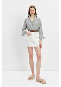 Resim Stella Pulvis Yeşil Oversize Çizgili Gömlek Yeşil 