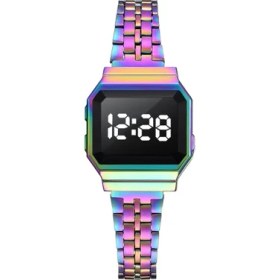 Resim 2xudc Renkli Trompet Erkek ve Kadın Aynı Stil LED Elektronik Dokunmatik Ekran Kuvars Izle Moda Kişilik Bayanlar Izle Çelik Kemer Çift Izle (Yurt Dışından) 