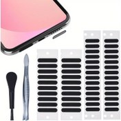Resim 48 PCS Evrensel Telefon Hoparlör Toz Koruyucu Kapak Mesh Etiketleri iPhone 15 Pro Max, iPhone 14, 13, 12, Samsung Galaxy S23-S20 ile Uyumlu, Temizleme Fırçası ve Cımbız Dahil 
