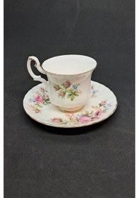 Resim Moss Rose Vintage Türk Kahve Boyu Kahve Fincanı 2 Parça 90ml Pembe 