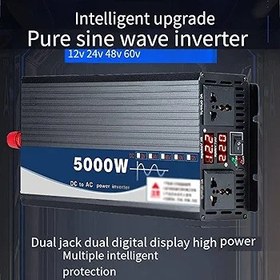 Resim Saf Sinüs Dalgası İnvertörü, 12V-72V ila 220V, Kararlı ve Verimli Araç Seyahat Şarj Cihazı, Aşınmaya Dayanıklı ve Düşmeye Karşı Dayanıklı, Güvenlik Koruması, Çok İşlevli,4000W-48V 