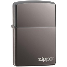 Resim Zippo Ice Black Çakmak Logolu Parlak 