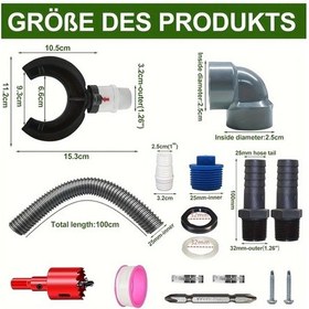 Resim Willowhaven 70-110mm Oluk İçin 39.37in Hortumlu Yağmur Suyu Toplama Seti Bahçe Sulama 