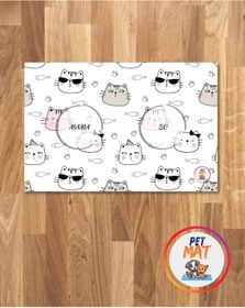 Resim MEVESE Petmat Kedi Mama Paspası , Kaymaz Taban , Yıkanabilir , Evcil Hayvan Paspası 022-B 