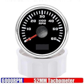 Resim 52mm Su Geçirmez Takometre 3k-8k Rpm Kırmızı Işık Evrensel Uyumlu Benzin/dizel Araç Göstergesi 6000 Rpm Bs. 
